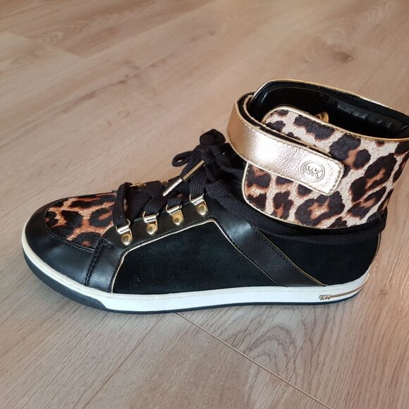 High top sneakers - black and leopard print - Michael Kors - Size 11 - Picture 6 of 10